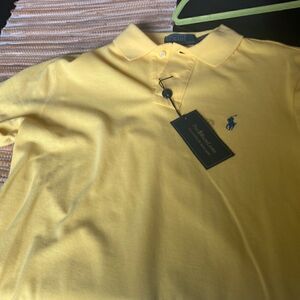 NWT light yellow polo size S custom fit long